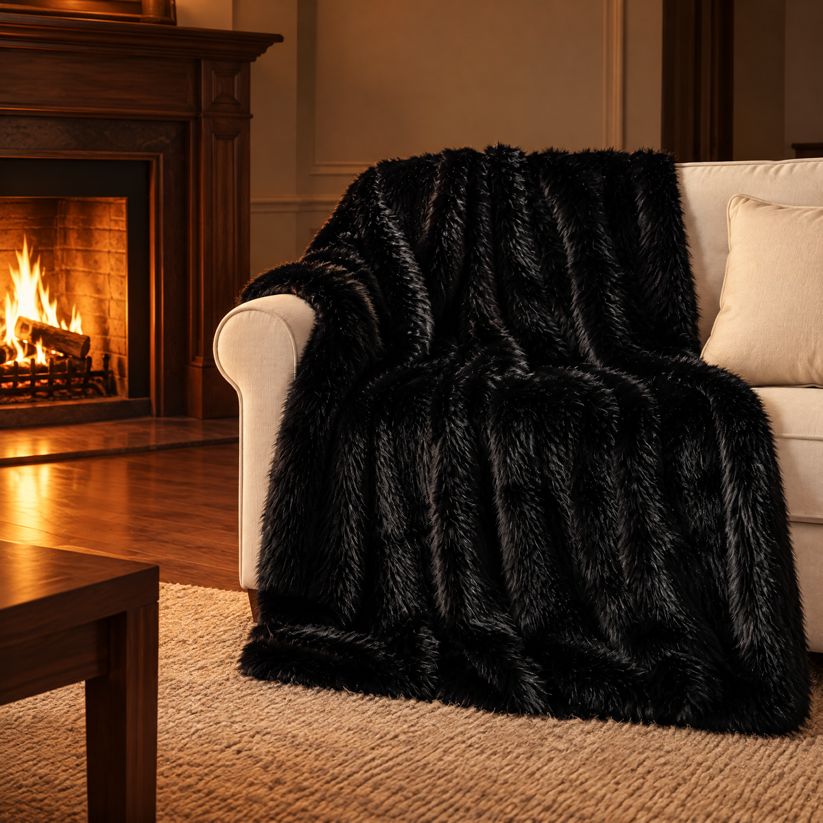 Luxe Plaid Van Imitatiebont Voor Extra Warmte En Comfort