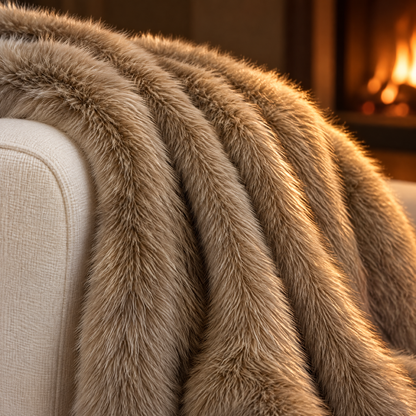 Luxe Plaid Van Imitatiebont Voor Extra Warmte En Comfort
