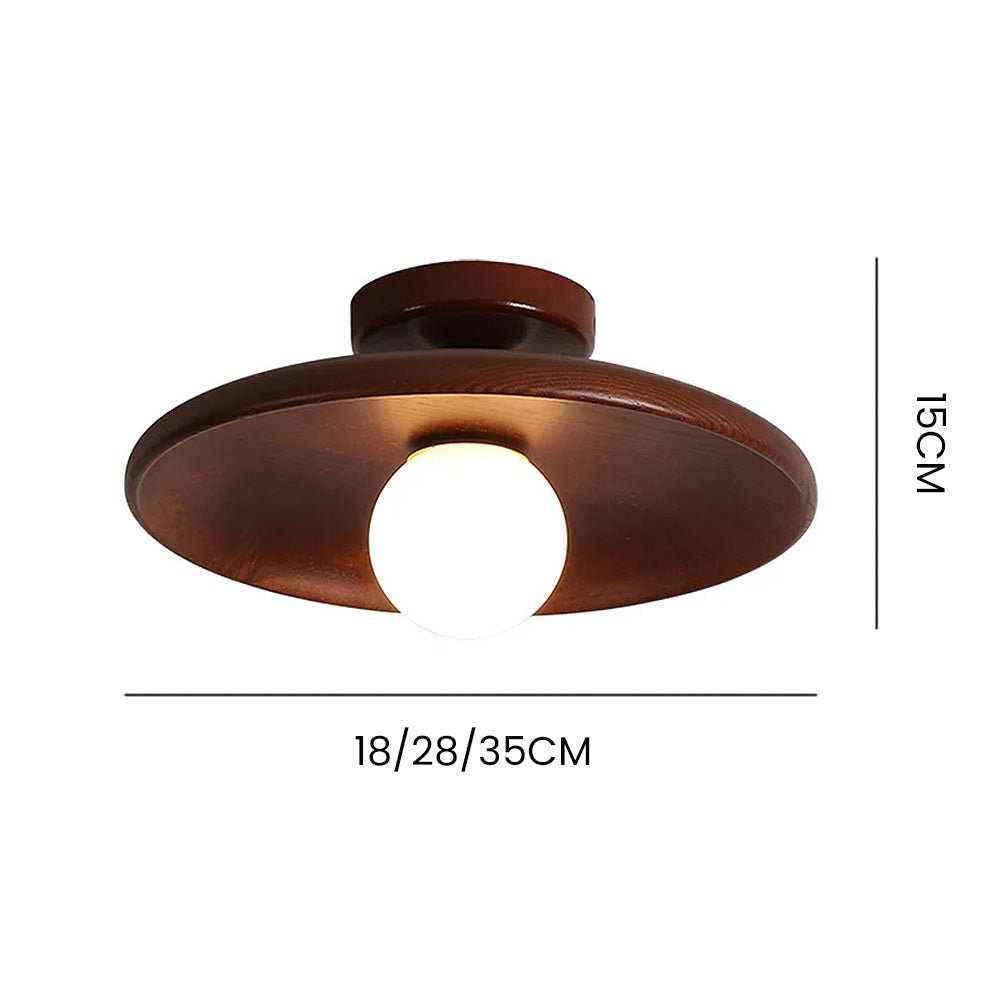 Houten Plafondlamp Met Zachte Lichtbol En Scandinavische Uitstraling