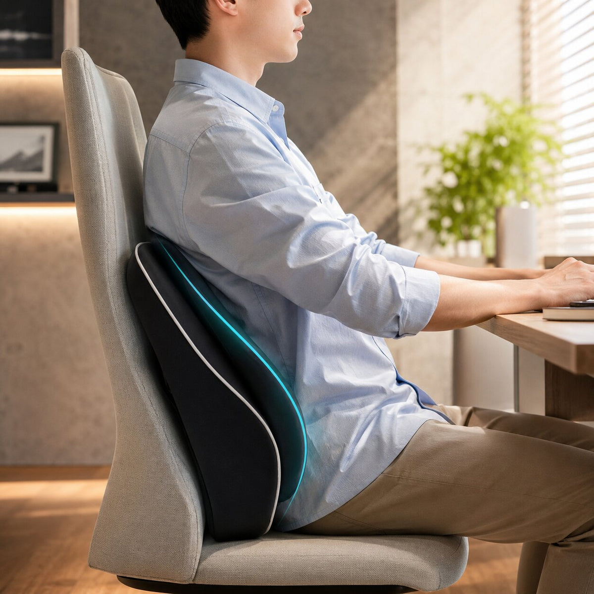 Rugsteun Kussen Met Ergonomische Vorm En Zachte Memoryfoam Ondersteuning