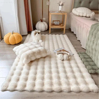 Bloemvormig Hoogpolig Vloerkleed Met Memory Foam