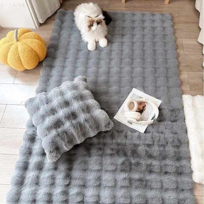 Bloemvormig Hoogpolig Vloerkleed Met Memory Foam