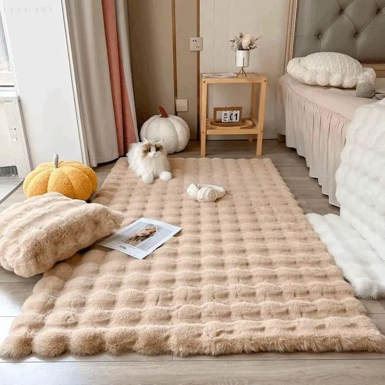 Bloemvormig Hoogpolig Vloerkleed Met Memory Foam