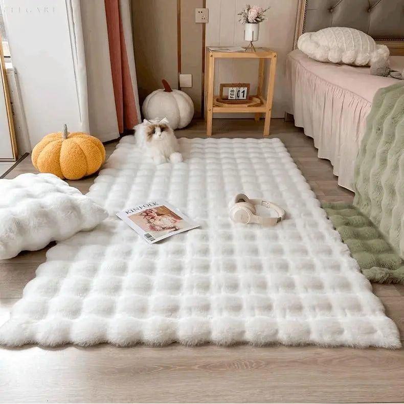 Bloemvormig Hoogpolig Vloerkleed Met Memory Foam