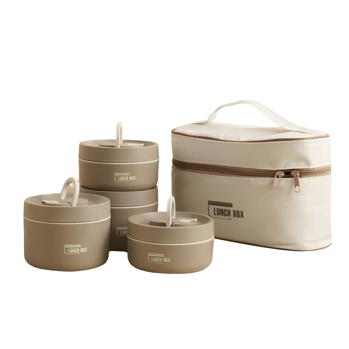 Geïsoleerde Lunchbox Met Meerdere Compartimenten En Draagtas