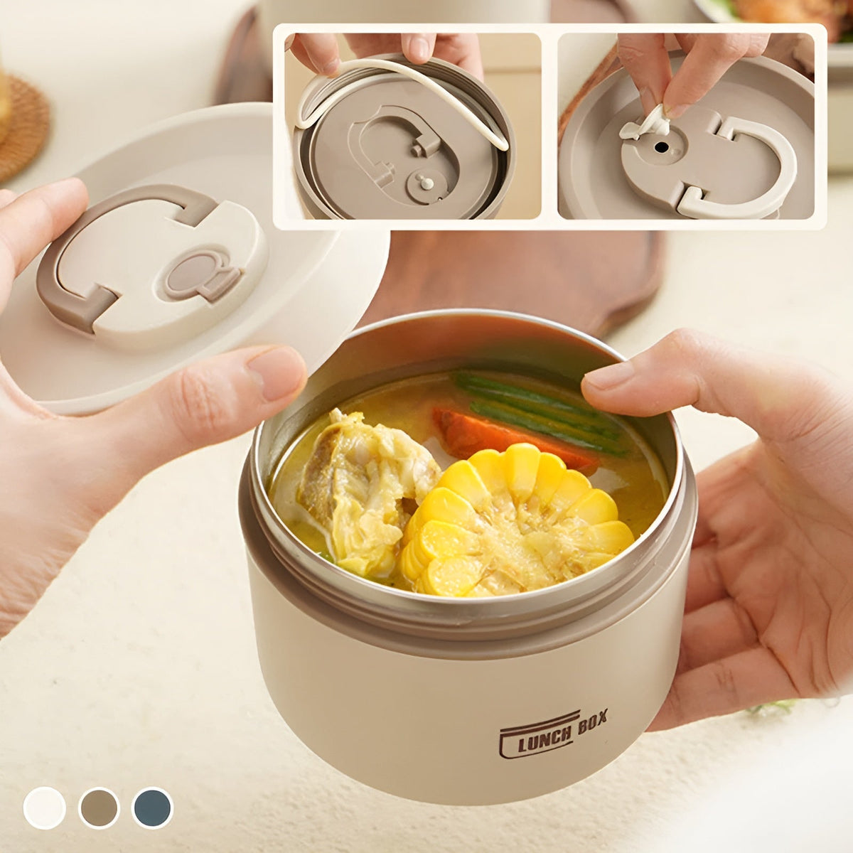 Geïsoleerde Lunchbox Met Meerdere Compartimenten En Draagtas