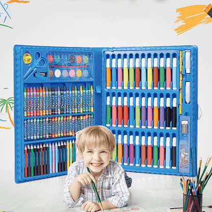 208-Delige Tekenset voor Kinderen met Opbergkoffer