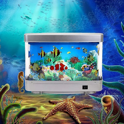 Aquariumlamp Met Bewegende Vissen En Rustgevende Onderwater­sfeer Voor Dagelijks Gebruik