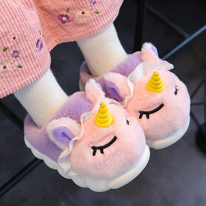 Kinder Eenhoorn Pluche Pantoffel Met Zachte Warmte En Dagelijkse Antislip Veiligheid