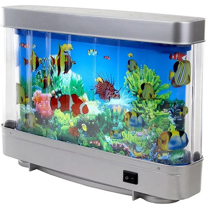 Aquariumlamp Met Bewegende Vissen En Rustgevende Onderwater­sfeer Voor Dagelijks Gebruik