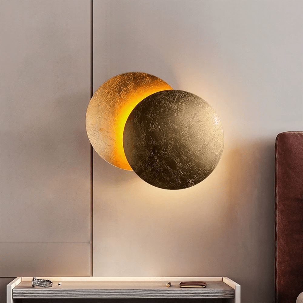 LED Wandlamp Met Dubbele Schijven, Zachte Lichtaccenten En Dagelijks Modern Ontwerp