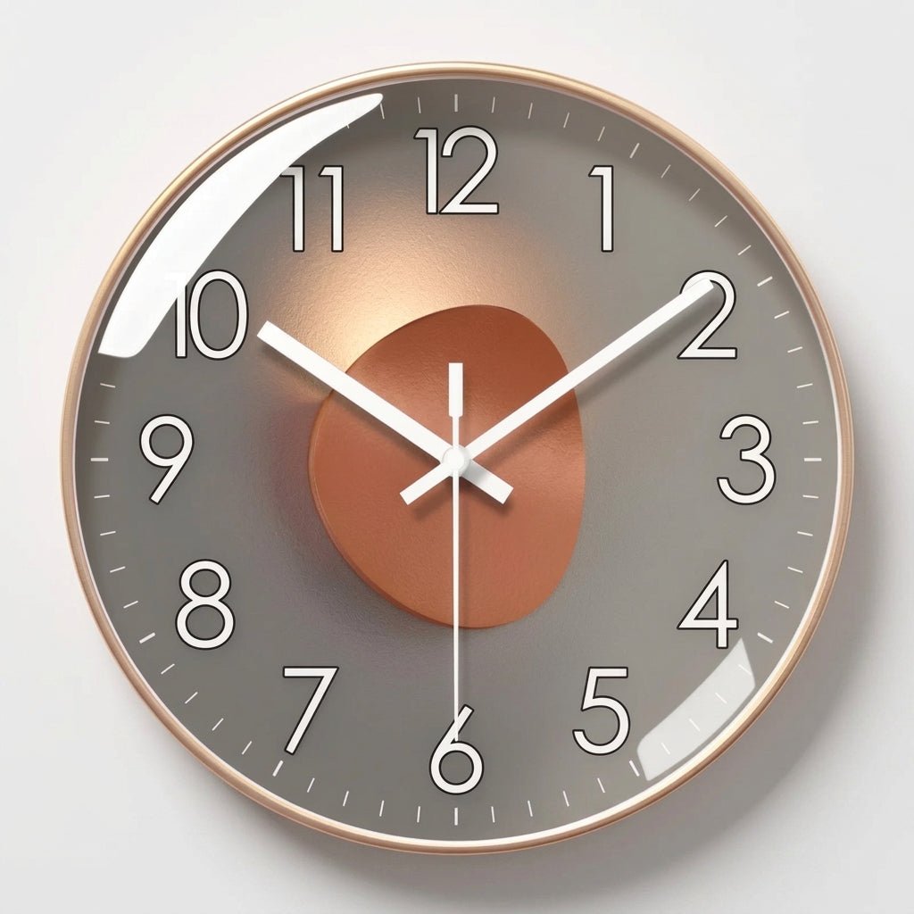 Ronde Wandklok Met Donker Uurwerk, Driedimensionaal Detail En Dagelijks Strak Design