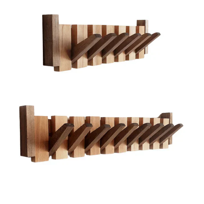 Houten Wandkapstok met Pianovormig Ontwerp
