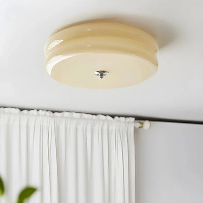 Art Deco Plafondlamp Met Gelaagde Glazen Kap Voor Tijdloze Sfeerverlichting