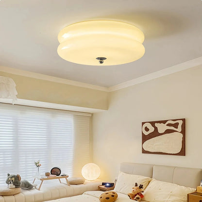 Art Deco Plafondlamp Met Gelaagde Glazen Kap Voor Tijdloze Sfeerverlichting