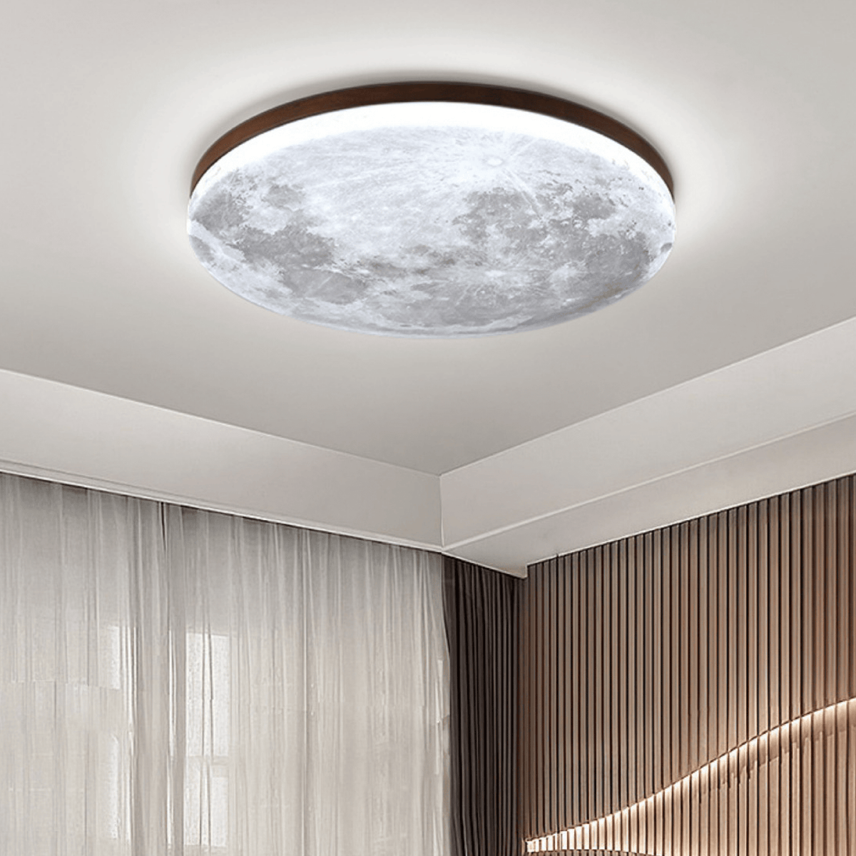 Plafondlamp Met Maanstructuur En Geïntegreerde LED Verlichting