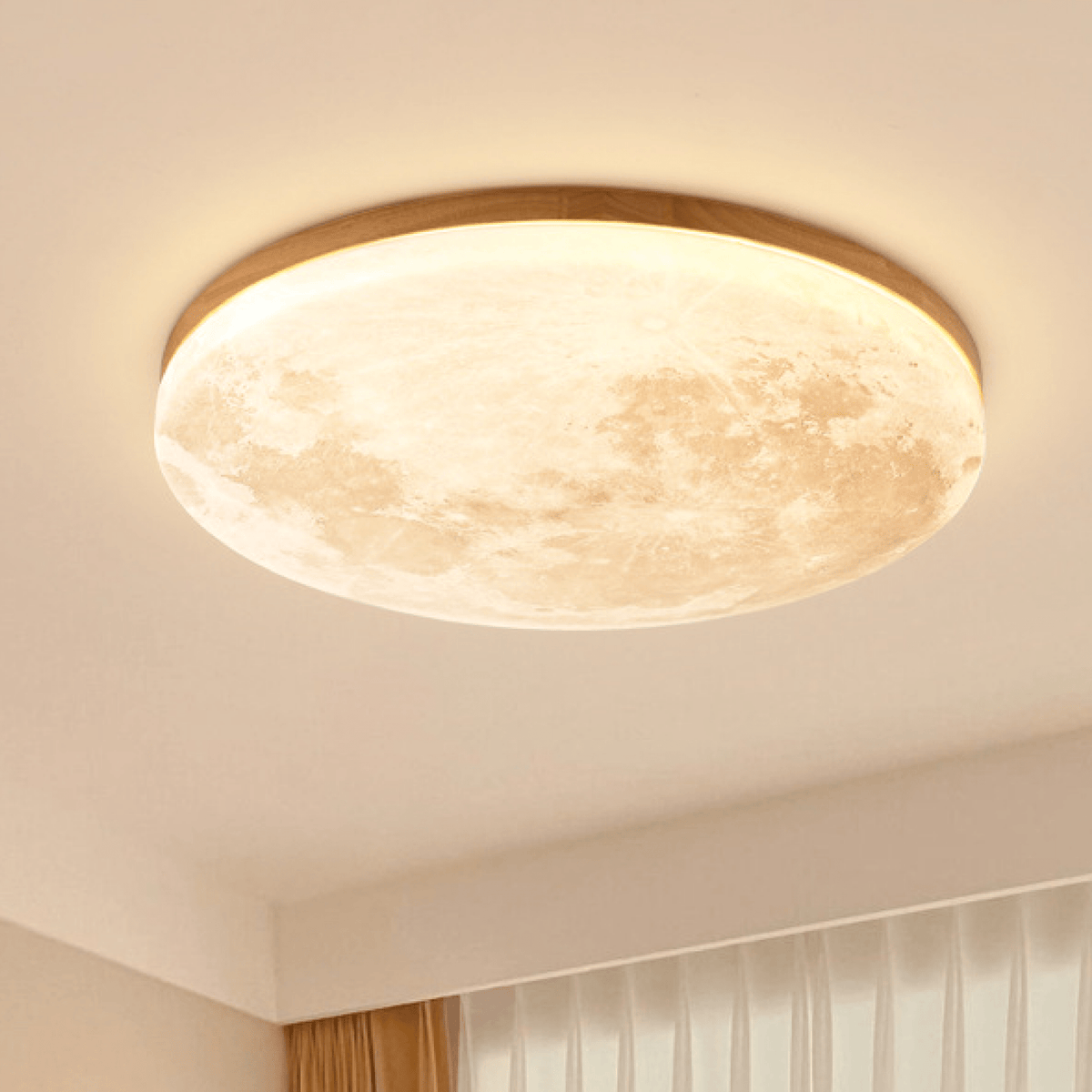 Plafondlamp Met Maanstructuur En Geïntegreerde LED Verlichting