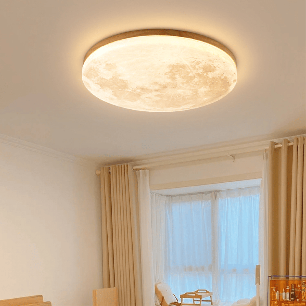 Plafondlamp Met Maanstructuur En Geïntegreerde LED Verlichting
