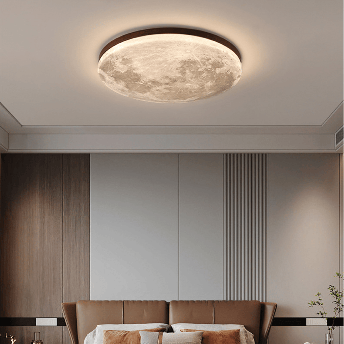 Plafondlamp Met Maanstructuur En Geïntegreerde LED Verlichting