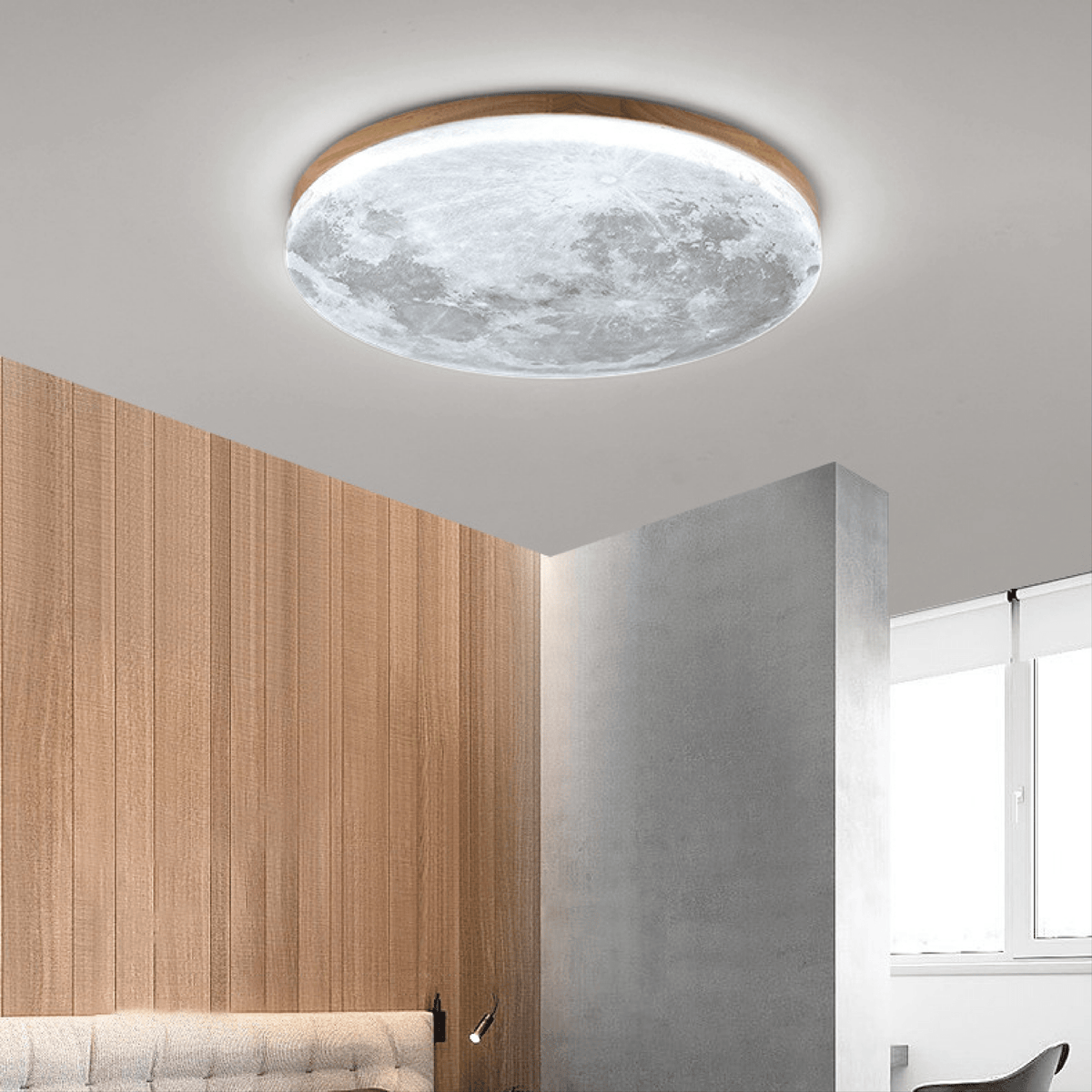 Plafondlamp Met Maanstructuur En Geïntegreerde LED Verlichting