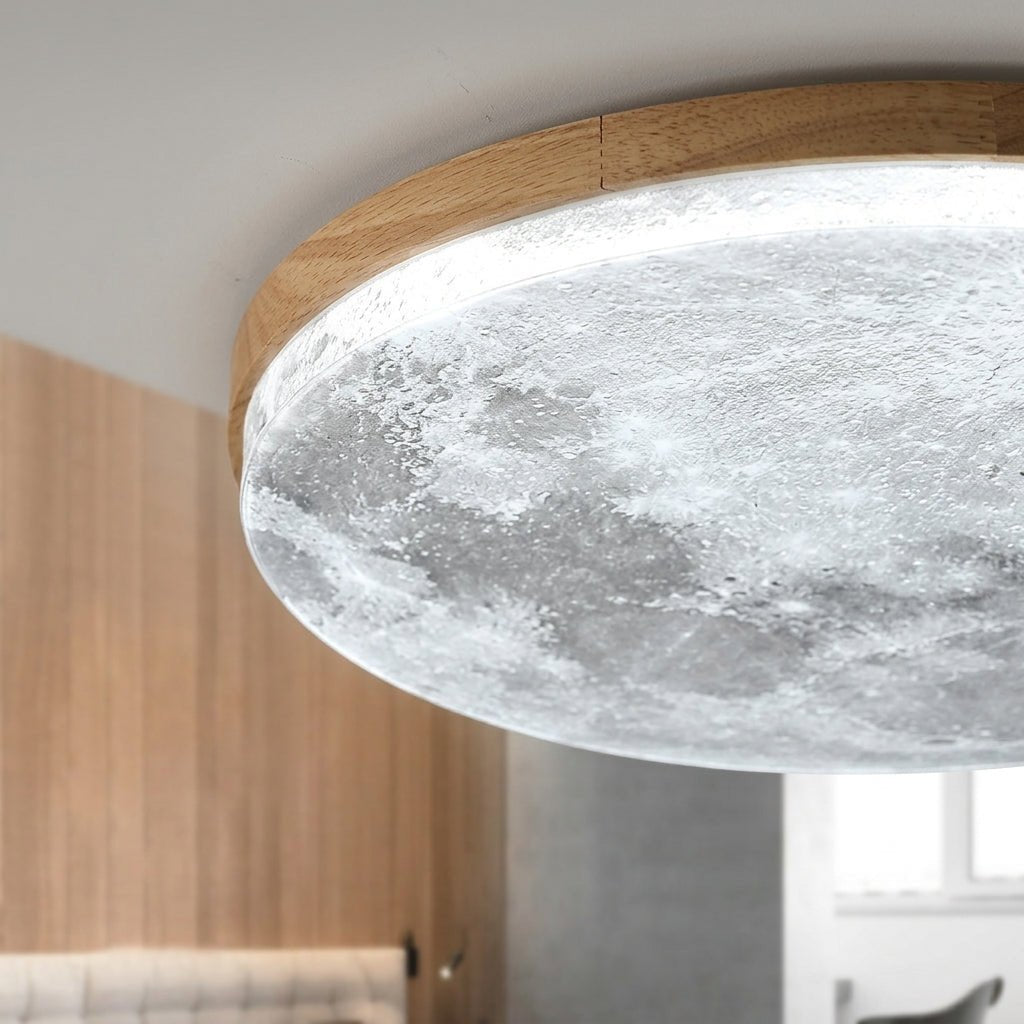 Plafondlamp Met Maanstructuur En Geïntegreerde LED Verlichting
