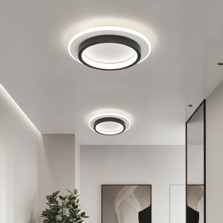 Moderne LED Plafondlamp Met Dubbele Ring Voor Strakke Interieurs