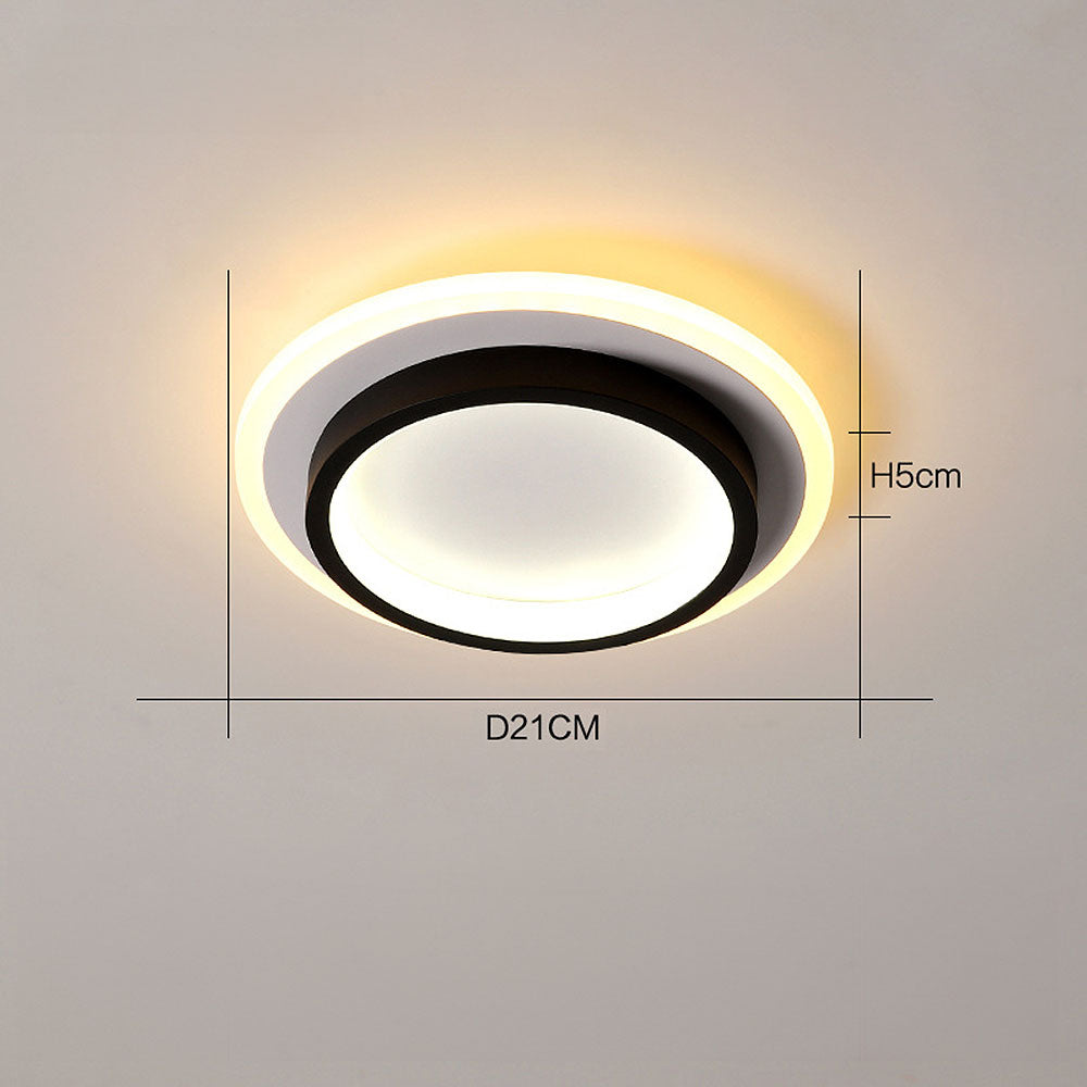Moderne LED Plafondlamp Met Dubbele Ring Voor Strakke Interieurs