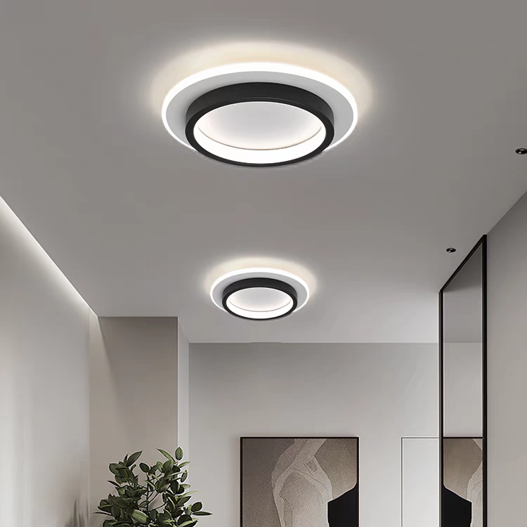 Moderne LED Plafondlamp Met Dubbele Ring Voor Strakke Interieurs