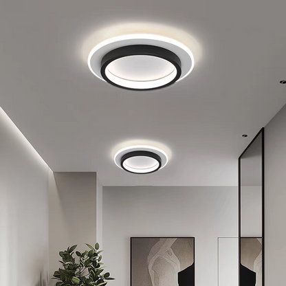Moderne LED Plafondlamp Met Dubbele Ring Voor Strakke Interieurs