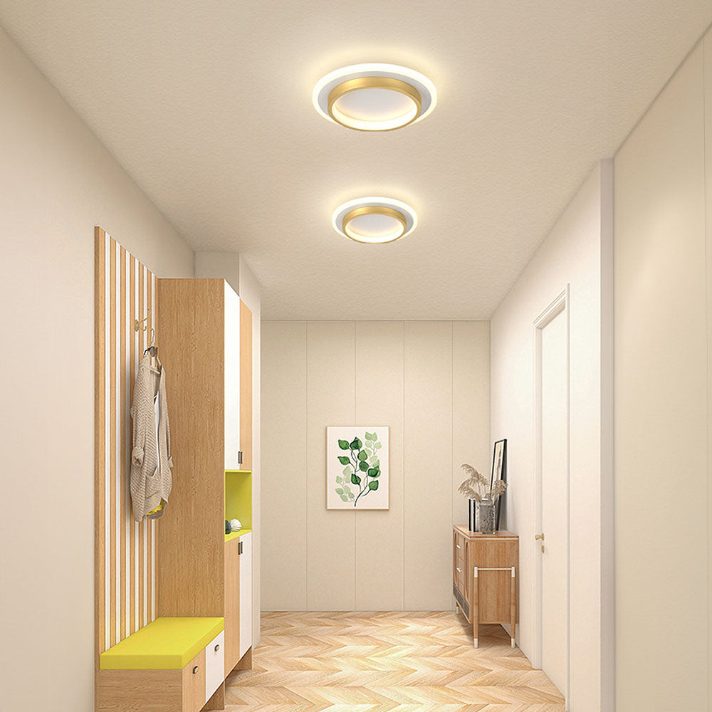 Moderne LED Plafondlamp Met Dubbele Ring Voor Strakke Interieurs
