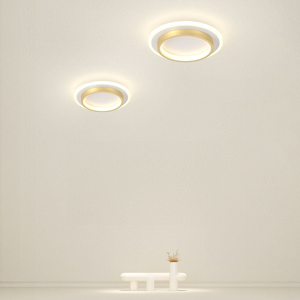 Moderne LED Plafondlamp Met Dubbele Ring Voor Strakke Interieurs