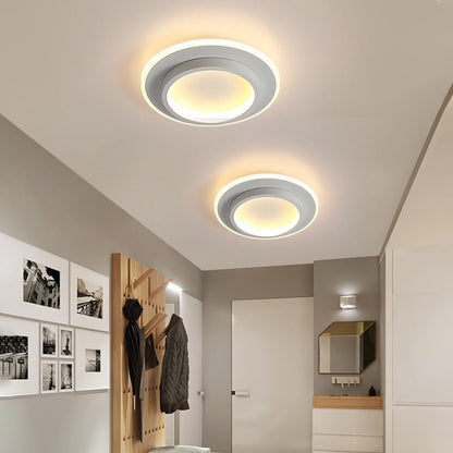 Moderne LED Plafondlamp Met Dubbele Ring Voor Strakke Interieurs