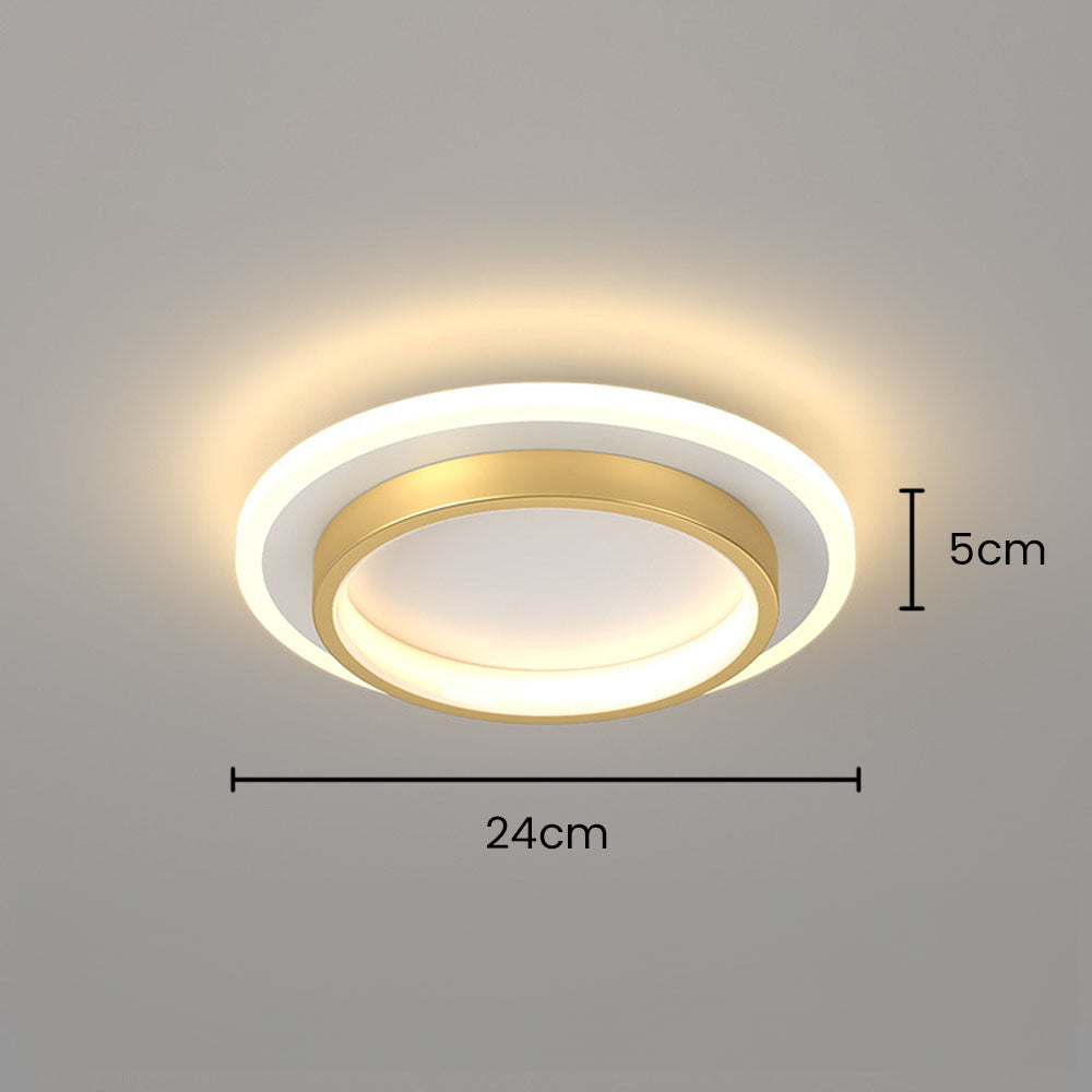 Moderne LED Plafondlamp Met Dubbele Ring Voor Strakke Interieurs