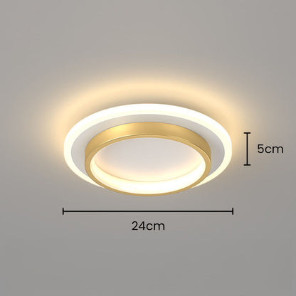 Moderne LED Plafondlamp Met Dubbele Ring Voor Strakke Interieurs