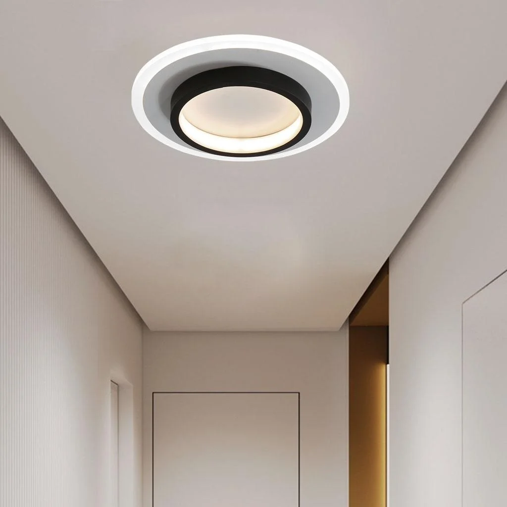 Moderne LED Plafondlamp Met Dubbele Ring Voor Strakke Interieurs