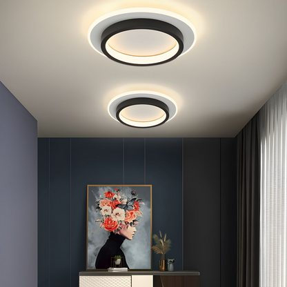 Moderne LED Plafondlamp Met Dubbele Ring Voor Strakke Interieurs