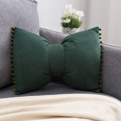 Decoratief Strikvormig Sierkussen met Pomponrand