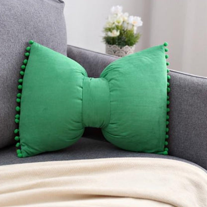 Decoratief Strikvormig Sierkussen met Pomponrand