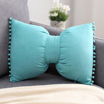 Decoratief Strikvormig Sierkussen met Pomponrand