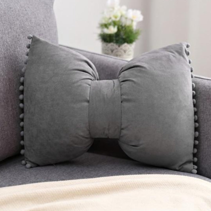Decoratief Strikvormig Sierkussen met Pomponrand