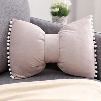 Decoratief Strikvormig Sierkussen met Pomponrand