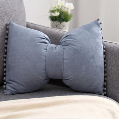Decoratief Strikvormig Sierkussen met Pomponrand