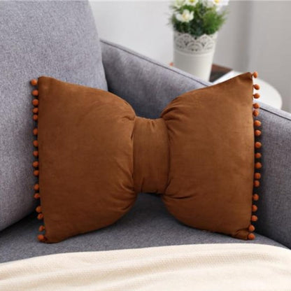 Decoratief Strikvormig Sierkussen met Pomponrand