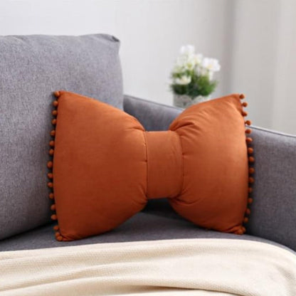 Decoratief Strikvormig Sierkussen met Pomponrand