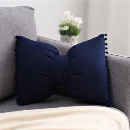 Decoratief Strikvormig Sierkussen met Pomponrand