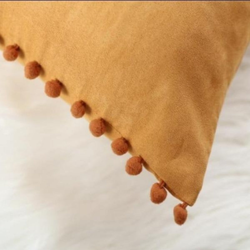Decoratief Strikvormig Sierkussen met Pomponrand