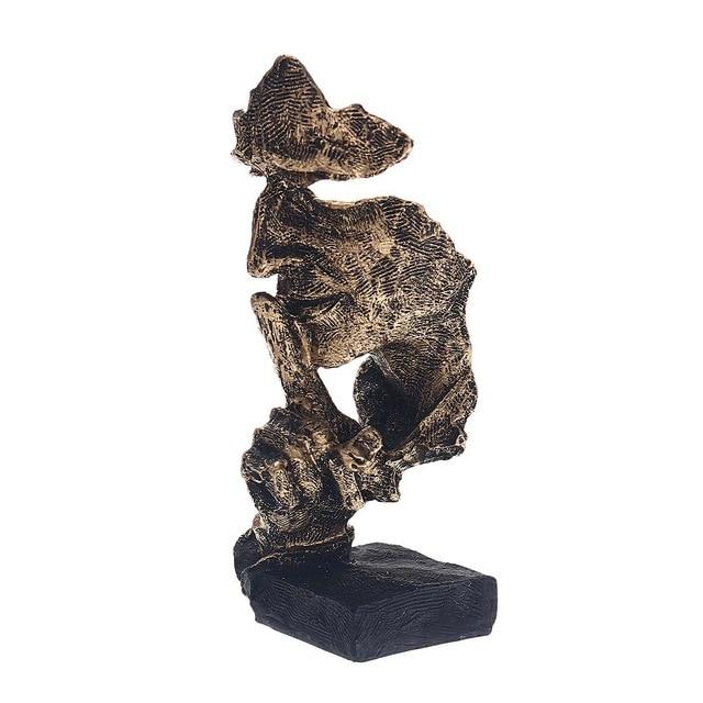 Moderne Abstracte Gouden Gezichtssculpturen voor Luxe Interieurs
