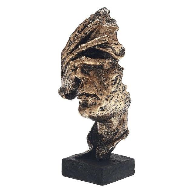 Moderne Abstracte Gouden Gezichtssculpturen voor Luxe Interieurs
