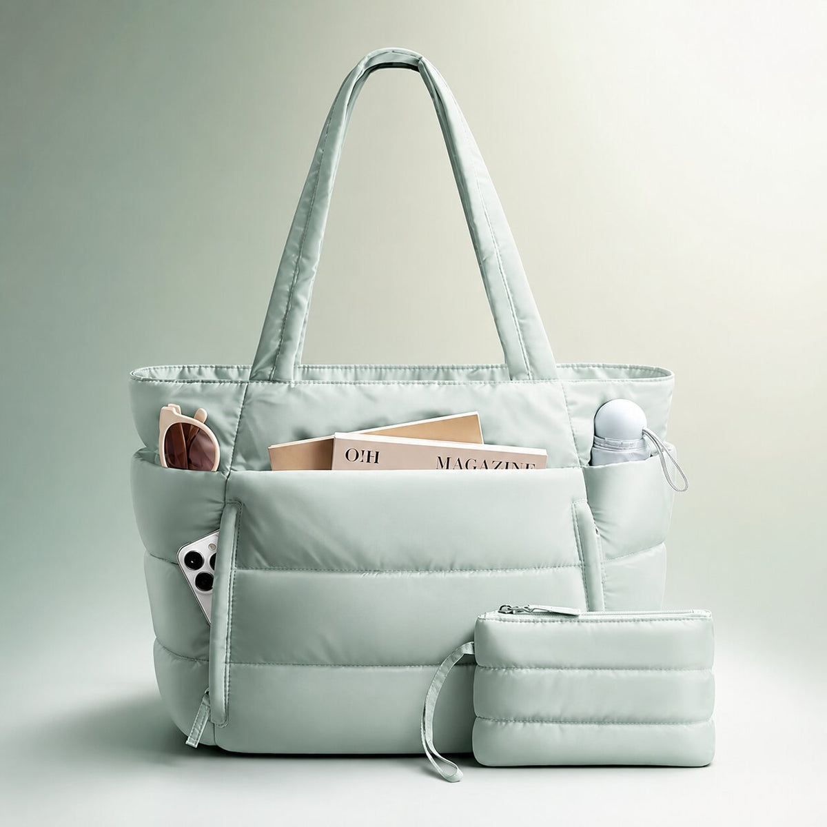 Puffer Tote Tas met Licht Gewicht en Ruime Dagelijkse Indeling