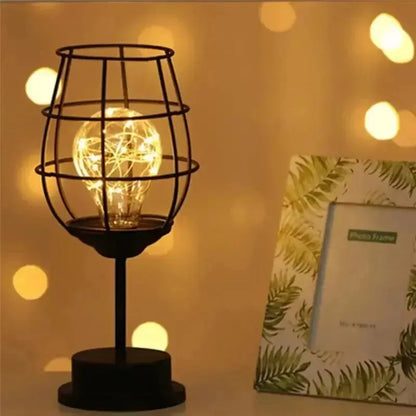 Retro LED Tafellamp Met Draadverlichting